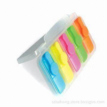 Mini Highlighter Set with Plastic Box Package and Water Based Ink, Made of PP